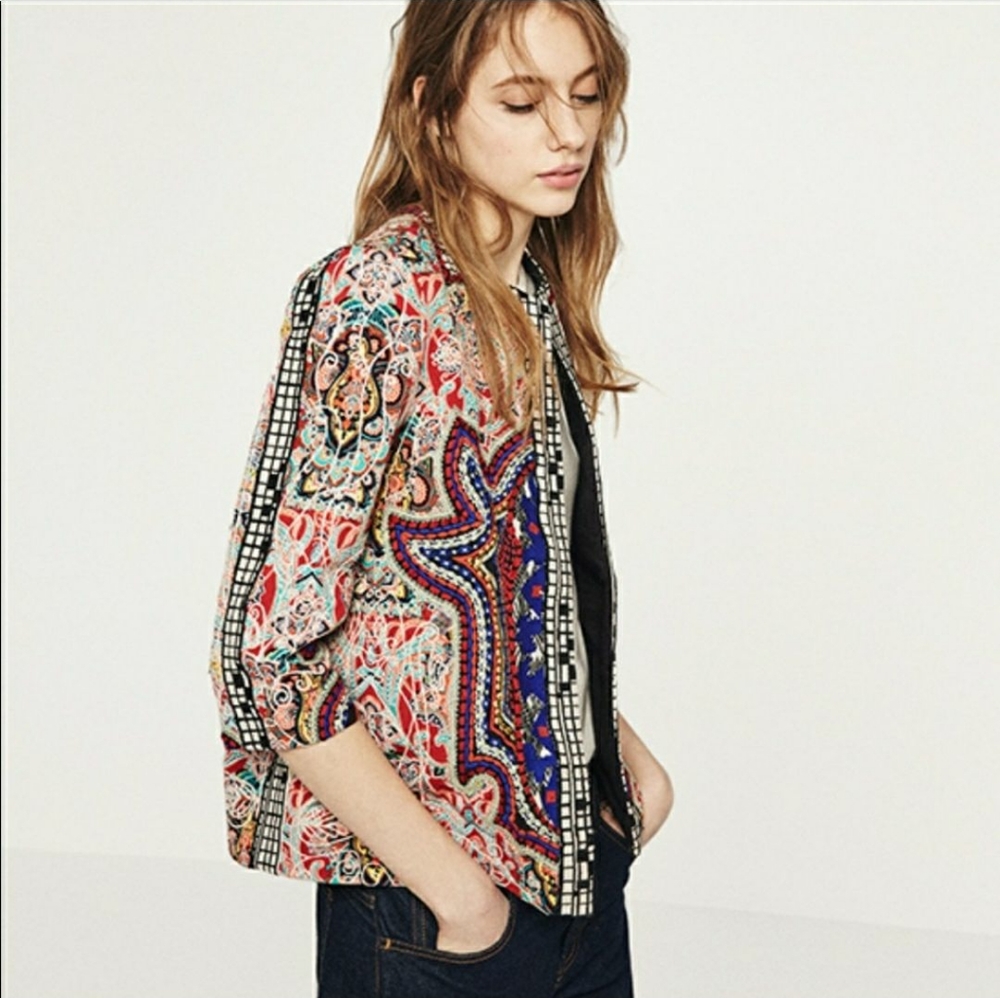 NWT Zara Premium Embroidered Beaded Jacket